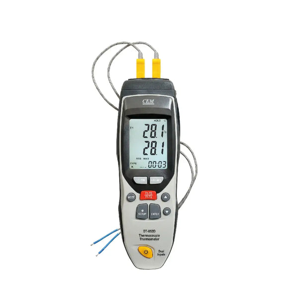 CEM DT-852 Multi-Input Digital Thermometer with Sensors